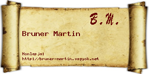 Bruner Martin névjegykártya